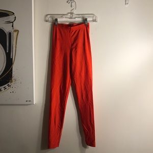Red Metallic American Apparel Leggings